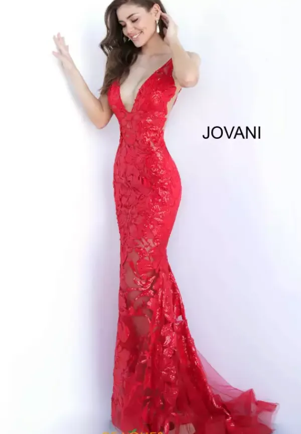 Applique Long Fitted Dress 60283^Jovani