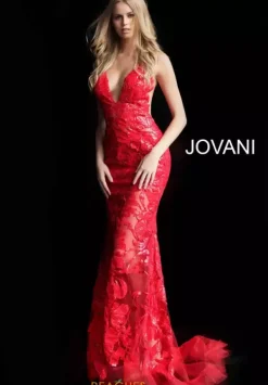 Applique Long Fitted Dress 60283^Jovani