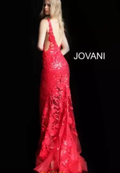 Applique Long Fitted Dress 60283^Jovani