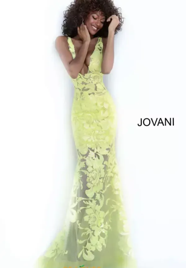 Applique Long Fitted Dress 60283^Jovani