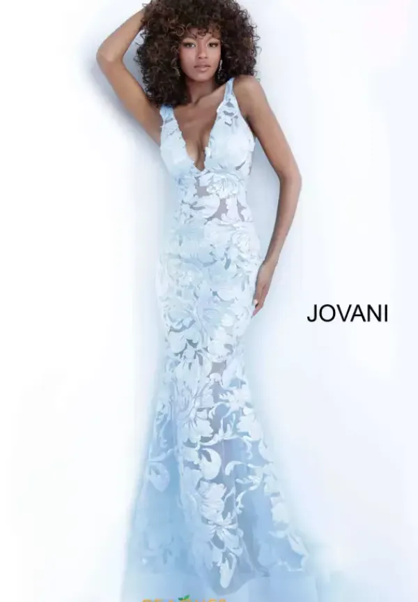Applique Long Fitted Dress 60283^Jovani