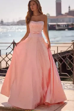 Back Zipper Bow Long Dress 57235^Sherri Hill Best