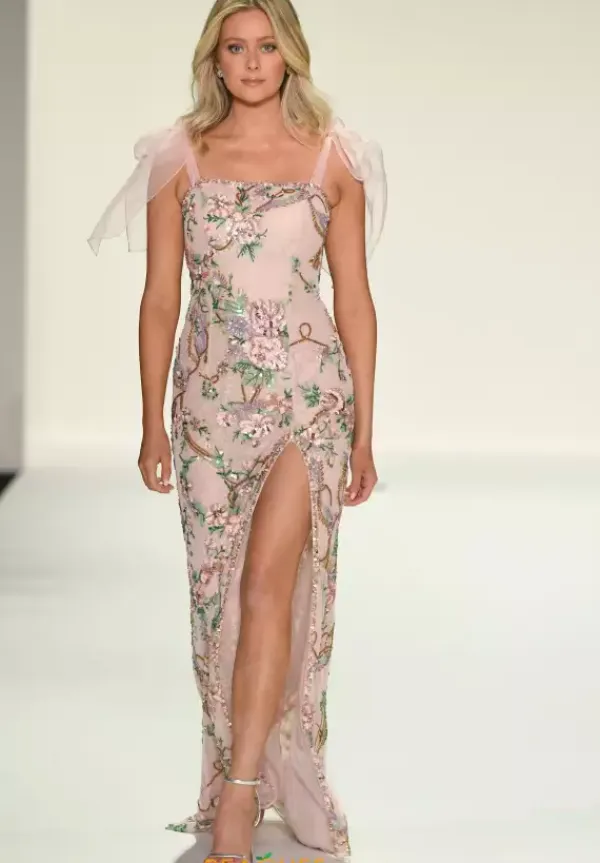 Beaded Long Fitted Dress 57602^Sherri Hill Clearance