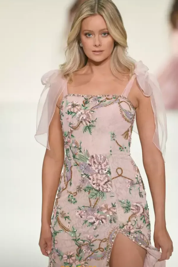 Beaded Long Fitted Dress 57602^Sherri Hill Clearance