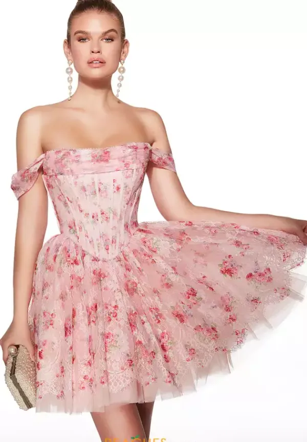 Corset Lace Short Dress 30021^Alyce Outlet