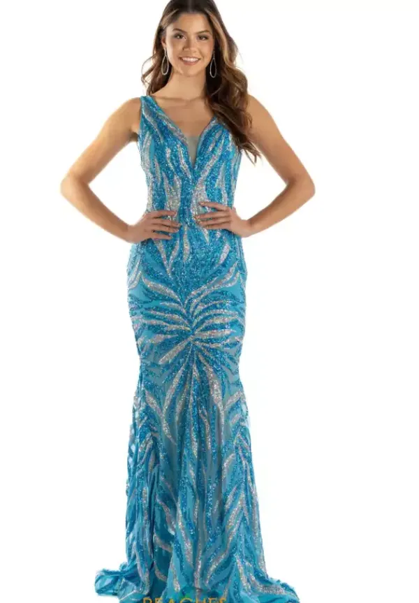 Fitted Sequins Long Dress 06153^Jovani Online