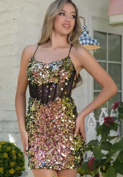 Fitted Sequins Short Dress 1723^Jasz Couture Sale