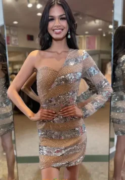 Fitted sequins Short Dress 1186^Jasz Couture Discount