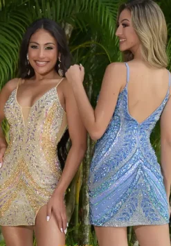 Fitted Short Sequins Dress 1701^Jasz Couture Sale