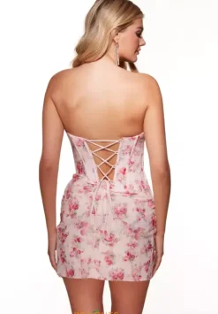 Fitted Strapless Short Dress 30031^Alyce Online