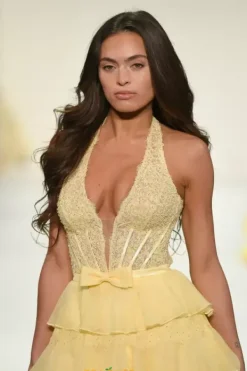 Halter Neckline A Line Chiffon Dress 57940^Sherri Hill Hot