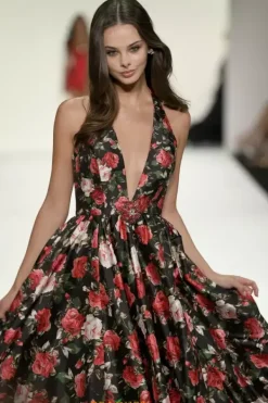 Halter Neckline A Line Dress 57726^Sherri Hill