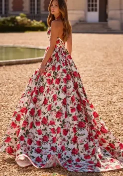 Halter Neckline A Line Dress 57726^Sherri Hill