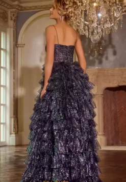 Long A Line Glitter Dress 39305^Jovani Clearance