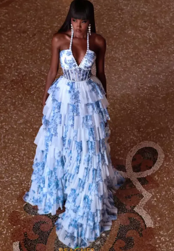 Long Halter Neckline Corset Dress 61730^Alyce Sale