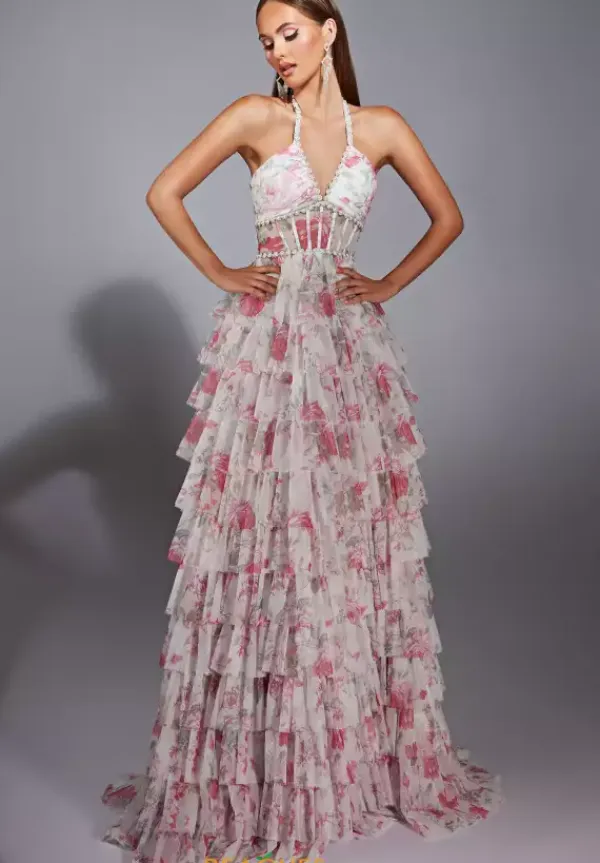 Long Halter Neckline Corset Dress 61730^Alyce Sale