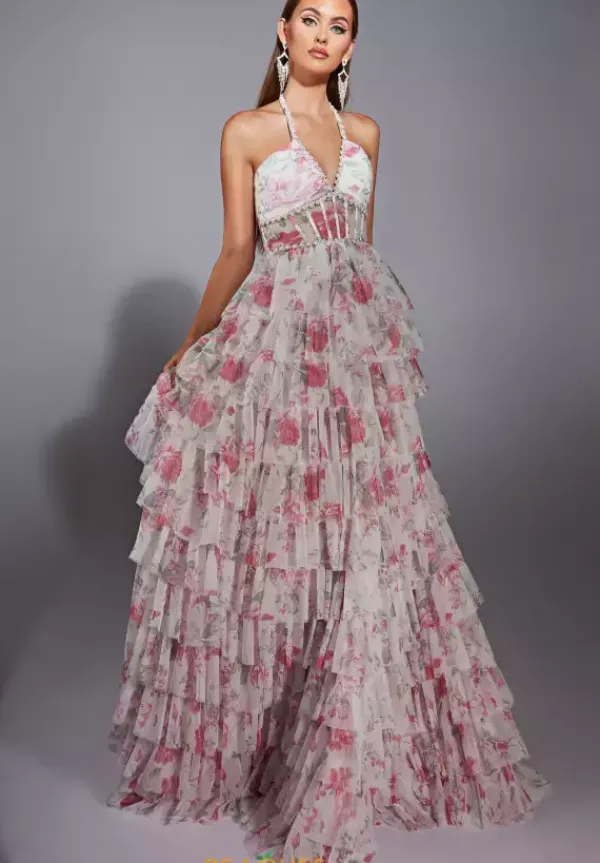 Long Halter Neckline Corset Dress 61730^Alyce Sale