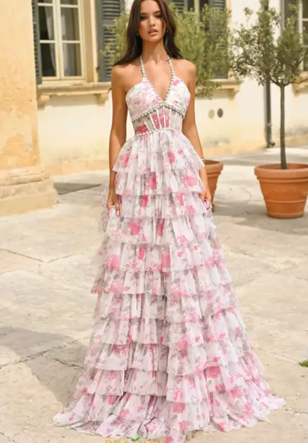 Long Halter Neckline Corset Dress 61730^Alyce Sale