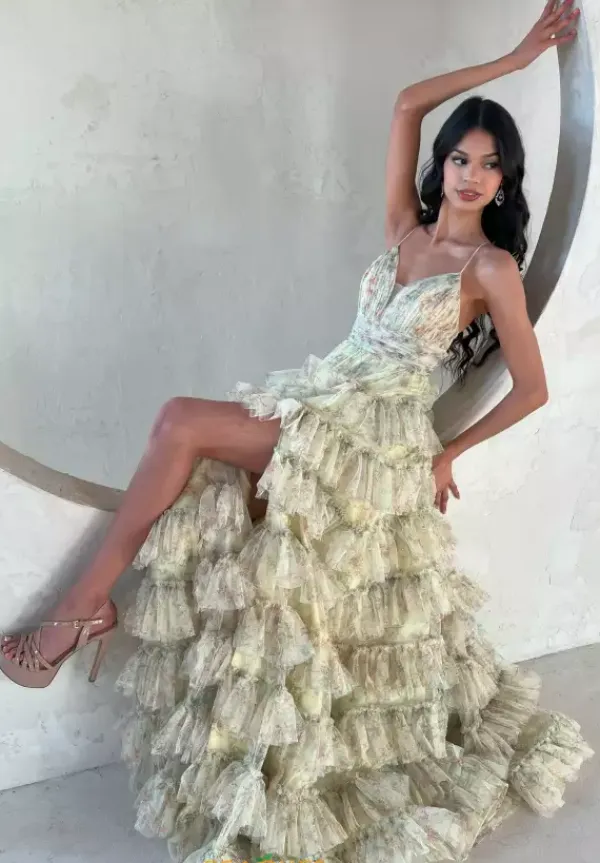 Long Tulle A Line Dress 36571^Jovani New