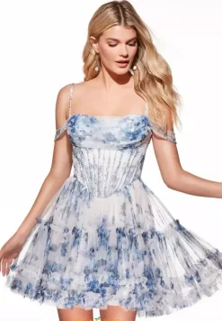 Off The Shoulder A Line Short Dress 30048^Alyce Discount