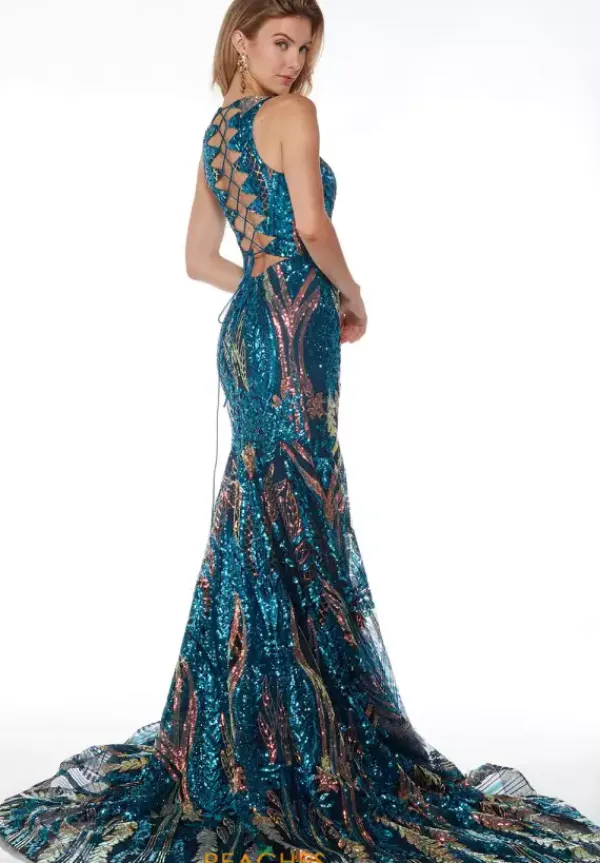 Open Back Train Fitted Dress 61657^Alyce Best