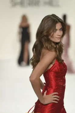 Satin Fitted Long Dress 57976^Sherri Hill