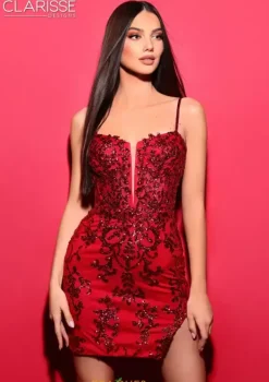 Scoop Neckline Fitted Dress 30419^Clarisse Hot