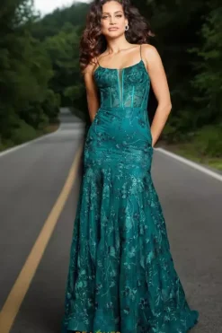 Scoop Neckline Long Dress 38004^Jovani