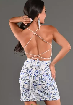 Sequins Short Fitted Dress 1718^Jasz Couture Online