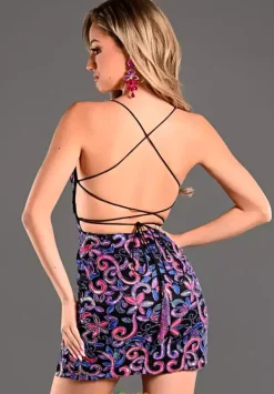 Sequins Short Fitted Dress 1718^Jasz Couture Online