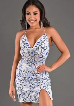 Sequins Short Fitted Dress 1718^Jasz Couture Online