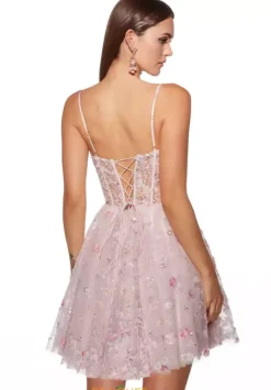 Short A Line Applique Dress 30003^Alyce