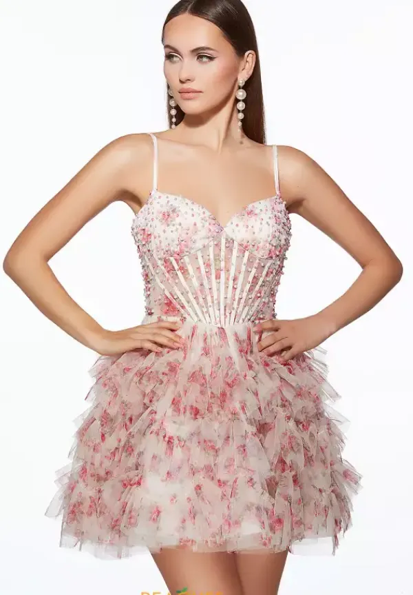 Short Beaded Tulle Dress 30013^Alyce Best