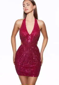 Short Halter Neckline Dress 40096^Alyce New