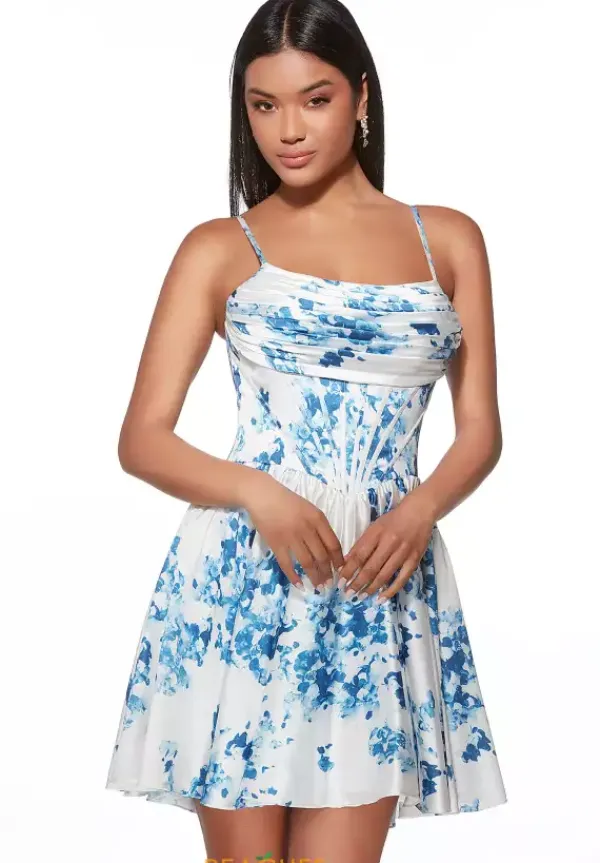 Short Satin A Line Dress 30059^Alyce Outlet