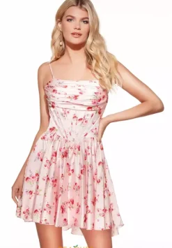 Short Satin A Line Dress 30059^Alyce Outlet