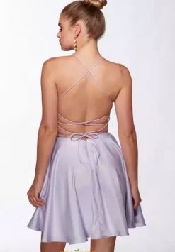 Short Satin A Line Dress 30018^Alyce Sale