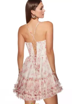 Short V Neck A Line Dress 30057^Alyce Best