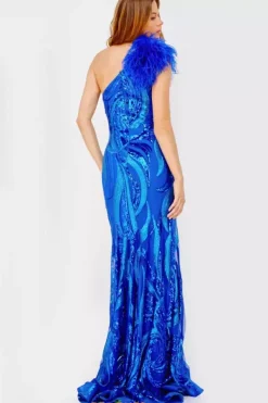 Single Shoulder Fully Beaded Dress 32596^Jovani New
