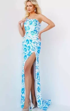 Single Shoulder Long Dress 08256^Jovani Sale