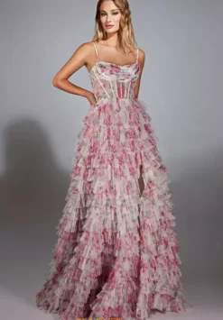 Slit Scoop Neckline Long Dress 61732^Alyce