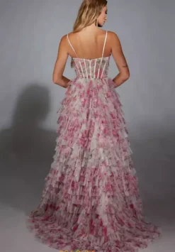 Slit Scoop Neckline Long Dress 61732^Alyce