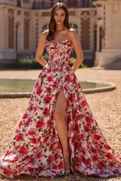 Strapless A Line Long Dress 57723^Sherri Hill Sale