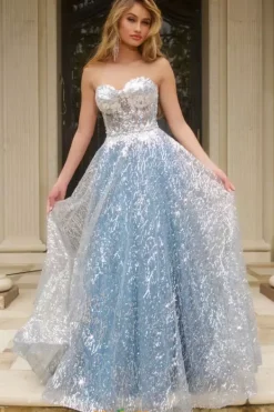 Strapless Beaded A Line Dress 08417^Jovani Online