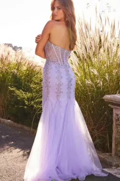 Strapless Beaded Long Dress 22538^Jovani Discount