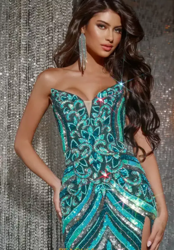 Strapless Beaded Long Dress 38707^Jovani Outlet