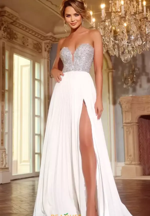 Strapless Chiffon A Line Dress 42638^Jovani Sale