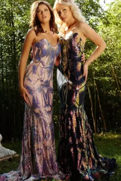 Strapless Fitted Sequins Dress 05100^Jovani Clearance