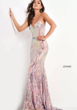Strapless Fitted Sequins Dress 05100^Jovani Clearance
