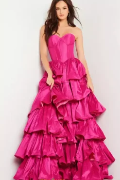 Strapless Taffeta Long Dress 36619^Jovani